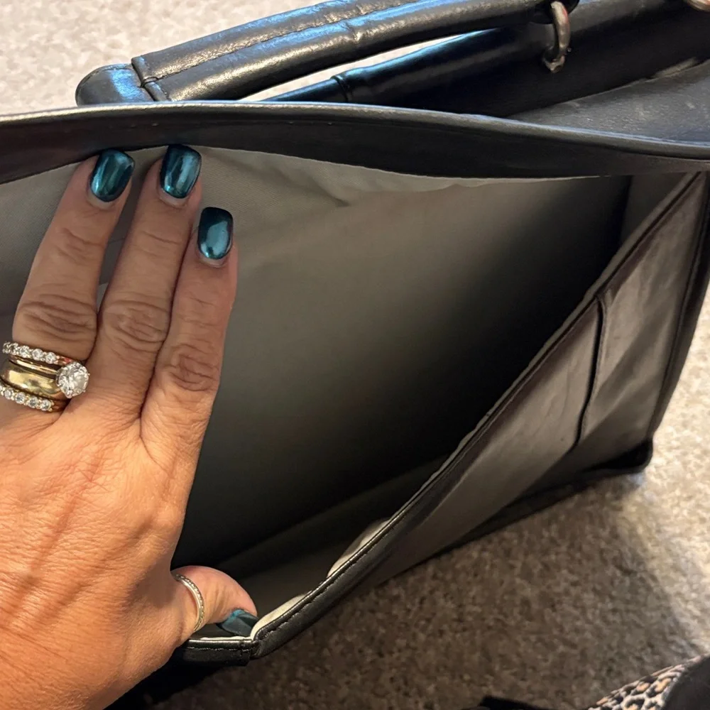 Elegant Black Leather Briefcase for Men